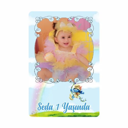 Şirinler Temalı Doğum Günü Magneti